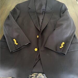 Brooks Brothers Country ClubNavy Blazer with Gold Buttons by Loro Piana size 46